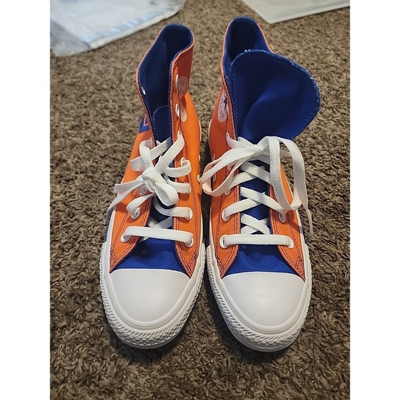 Converse All-Star High Top Custom Design Shoes Orange Blue Mens‎ 6 Womens 8